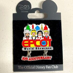 D23 Epcot 30th Anniversary World Showcase dangle pin New on original card 2013